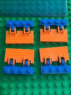 Buy Lego 4 X Ratchet Hinged Train / Railway Gate Trap Doors / Shutters Orange & Blue • 1.69£