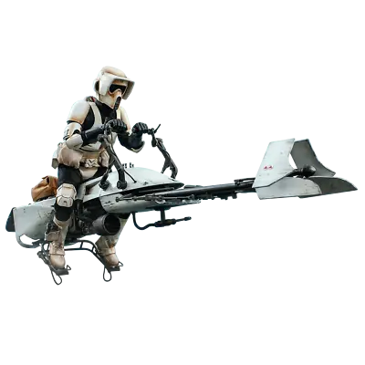 Buy Star Wars Mandalorian Scout Trooper Speeder Bike & Baby Yoda 1/6 Hot Toys TMS017 • 591.02£