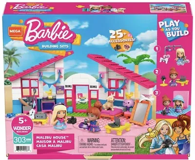 Buy Mega Constrax Barbie Malibu House GWR34 - Pink • 20.99£