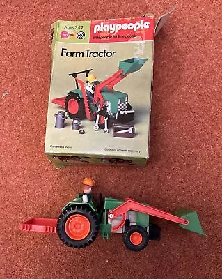 Buy Playpeople Vintage 1978 Playmobil  Farm Tractor And Driver With Box • 9.99£