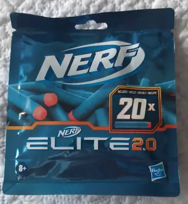 Buy 20 Hasbro Nerf Elite 2.0 Plastic Foam Bullets Age 8+ • 0.99£