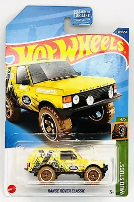Buy Mattel Hot Wheels 4/5  Mud Studs  Range Rover Classic In Light Yellow, Moc! • 4£