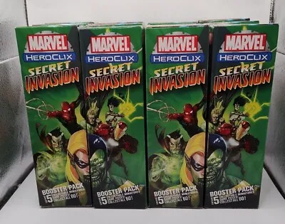 Buy HeroClix Sealed Brick ~ SECRET INVASION ~ Marvel 5 Figure Booster Pack X 4 • 47.35£