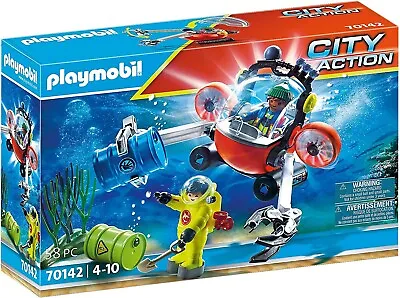 Buy Playmobil City Action Sea Rescue Environmental Expedition With Dive Boat 70142 • 16.99£