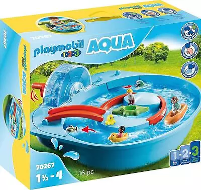 Buy Playmobil 123 Aqua Splish Splash Water Park Motor Language Social Skills 70267 • 51.49£