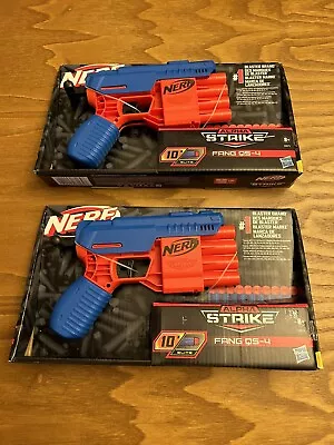 Buy Pair Of Nerf Red Blue Alpha Strike Fang QS-4 Blaster Gun New Kids Toy Hasbro • 9.99£