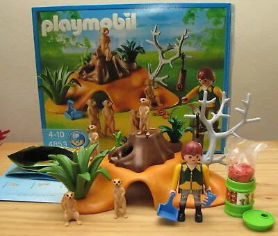 Buy Playmobil 4853 Meerkat Family With Keeper For Zoo (5 Meerkats) - Complete In Box • 19.99£