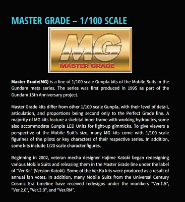 Buy Bandai 1/100 MG Master Grade Series Gundam Gunpla (UK Stock) • 46.49£