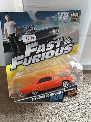 Buy Mattel FAST AND FURIOUS 1970 PLYMOUTH ROADRUNNER - 1:55 SCALE • 5£