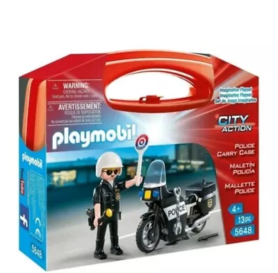 Buy Playmobil 5648 City Action Police Policeman And Motorbike Carry Case • 12.99£