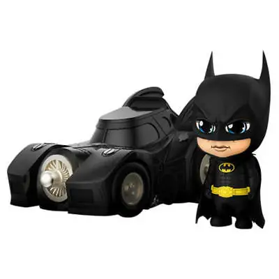 Buy Batman 1989 With Batmobile Collectible Hot Toys Sideshow Cosbaby Series COSB710 • 151.03£