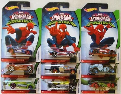 Buy Hot Wheels Spiderman Vs Sinister 6 Selection New & Carded Marvel Hotwheels • 2.95£