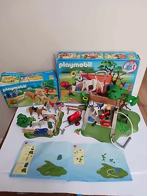 Buy Playmobil 4193 Horse Washing Station Almost Complete & 4188 Horse Riding Stable  • 11.99£