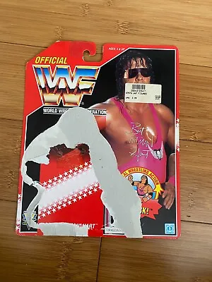 Buy Wwe Bret Hart Hasbro Wrestling Action Figure Backing Card Wwf Series 8 Red • 34.99£