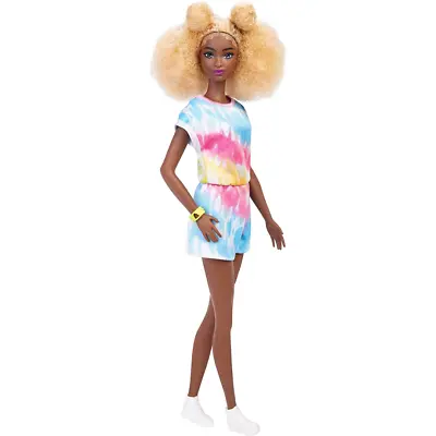 Buy Barbie Fashionistas Doll 180 - Blonde Afro Tie-Dye Romper & Bracelet • 12.98£