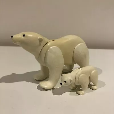 Buy Playmobil Wildlife Safari & Zoo Animals: Discoloured Yellowed Polar Bear & Cub • 6£