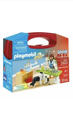 Buy PLAYMOBIL 5653 Case City Life Collectable Small Vet Carry Case Vet Animals Kids • 12.95£