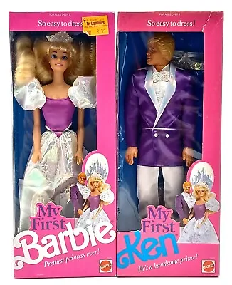 Buy 2x 1989 Mattel My First Doll: Princess Barbie 9942 + Prince Ken 9940 / NrfB • 122.81£