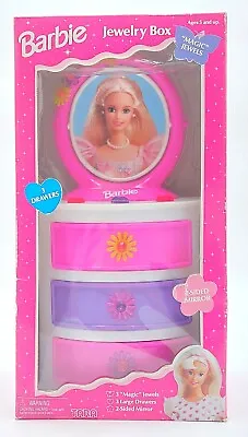 Buy 1996 Tara Barbie Jewelry Box / Mirror Cabinet Jewelry Box With Drawers • 51.11£