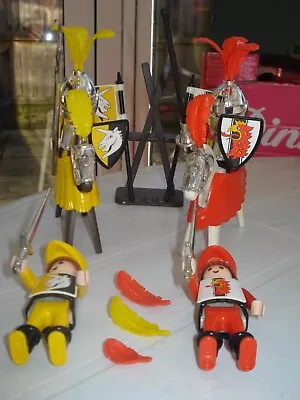 Buy Playmobil Red Yellow Knights Horses  Bundle 14 • 7.31£
