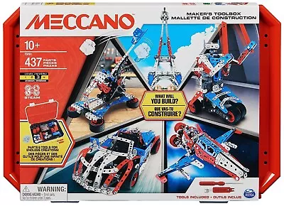 Buy Meccano Maker’s Toolbox, 437-Piece Intermediate STEAM Model Building Kit • 30.99£