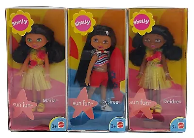 Buy 3x Barbie Sun Fun Shellys Friends Dolls: Deidre + Surfer Desiree + Hula Maria • 40.87£