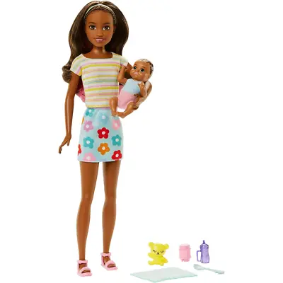 Buy Barbie Dolls And Accessories Brunette Skipper Doll Baby Figure & 5 Accessories • 16.99£