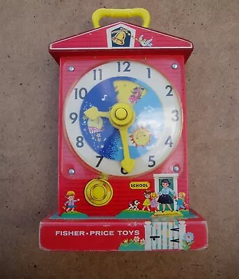 Buy Vintage 1960s Fisher Price Toys Musical Box Teaching Clock • 5£
