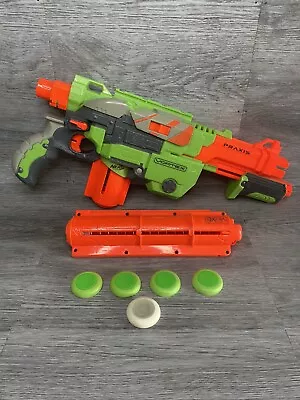 Buy Nerf Vortex Praxis Blaster Green Disc Pump Action With 10 & 20 Disc Mags & Discs • 7.99£