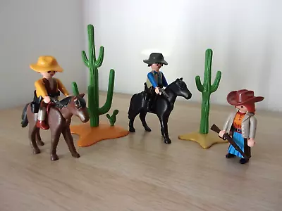 Buy Playmobil 2 WESTERN COWBOYS And 1 GIRL+ Accessories Play Set [3BT5] • 6.99£