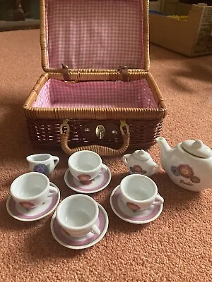 Buy Barbie Miniature China Tea Set In Picnic Box • 15£