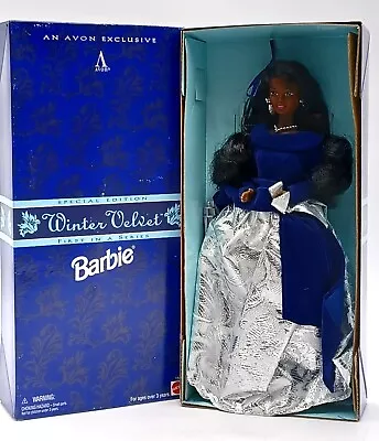 Buy 1995 Avon Winter Velvet Barbie Doll / African American / Mattel 15587, NrfB • 46.21£