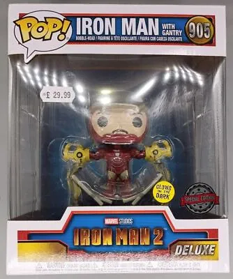 Buy #905 Iron Man (with Gantry) Deluxe Metallic Glow Damaged Box Funko POP • 16.79£