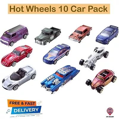 Buy Hot Wheels 10 Car Pack Toys Cars & Truck Gift Pack For Kids (Pack May Vary) UK • 12.99£
