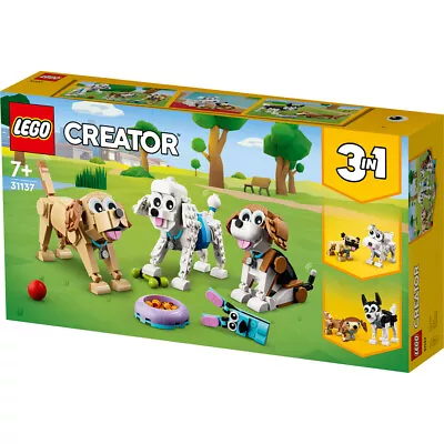 Buy LEGO Creator Adorable Dogs 475 Piece 3-in-1 Construction Set 31137 For Ages 7+ • 27.10£