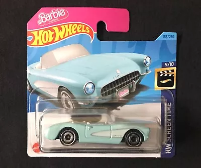 Buy Hot Wheels Barbie The Movie 1956 Corvette Blue Diecast Car Toy Screen Time 2023 • 8.99£