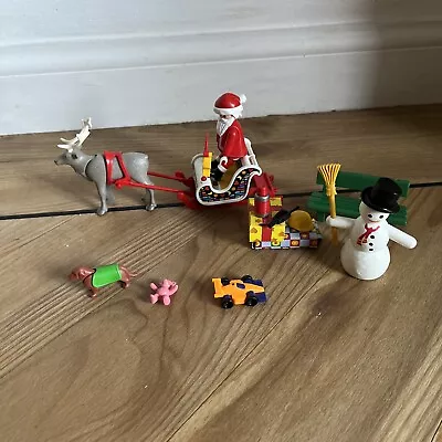 Buy Playmobil  Christmas / Advent - Sleigh Sled Reindeer Santa Snowman From Set 3955 • 12.99£