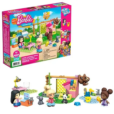 Buy Barbie ANIMAL GROOMING STATION Mega BUilding Set 97 Pcs, 15 + Accessories Mattel • 12.90£