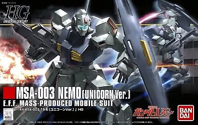 Buy Bandai Gunpla High Grade HGUC 1/144 MSA-003 Nemo Unicorn Vers Model Kit • 21.99£
