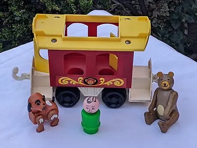 Buy Vintage Fisher Price Little People Circus Train Carriage Figures & Farm Set Dog • 11.49£