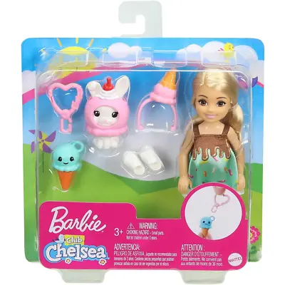 Buy GHV72 Barbie Club Chelsea Doll And Playset Ice Cream Dress And Rabbit (GHV69) • 11.99£
