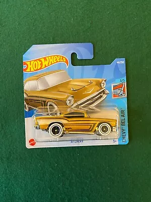 Buy Hot Wheels '57 Chevy Gold White Wheels Chevy Bel Air 3/5 Mint Short Card 138 • 4.99£
