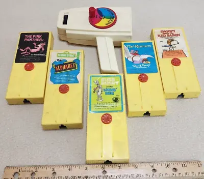 Buy Fisher Price Movie Viewer 465 + 5 Movie Cartridges Snoopy Pink Panther VTG 70's • 56.82£