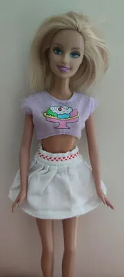 Buy Model Doll Clothing: White Pleated Skirt Purple Tee Shirt . ? Barbie? • 3.09£