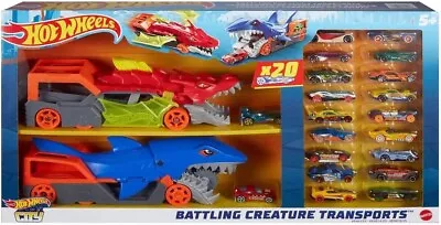 Buy Hot Wheels Battling Creatures Transporters Bundle Set With 20 Cars And 2 Haulers • 47.99£