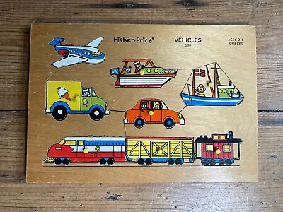 Buy Fisher Price Wooden Peg Puzzle Vintage Vehicles . No. 508- Good Condition • 2£