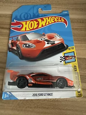 Buy Hotwheels Long Card Mainline 2016 Ford Gt Race Car Orange • 3.49£