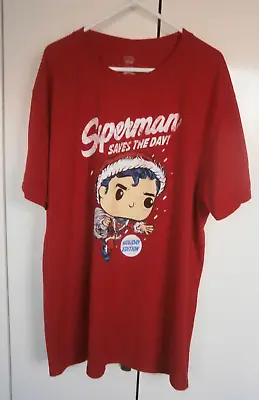 Buy Christmas Funko Pop T.shirt Superman Santa Saves The Day Red Size L / Large • 9.99£