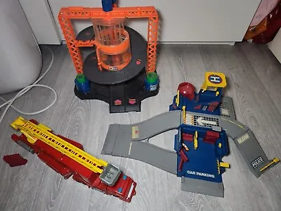 Buy Hot Wheels 1997 Retro Police Station, Fire Truck And Car Wash - Not Complete • 10£