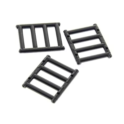 Buy 3x LEGO Grid Fence 1x4x3 Black Ladder Window Grille 21137 71016 4521681 62113 • 2.05£